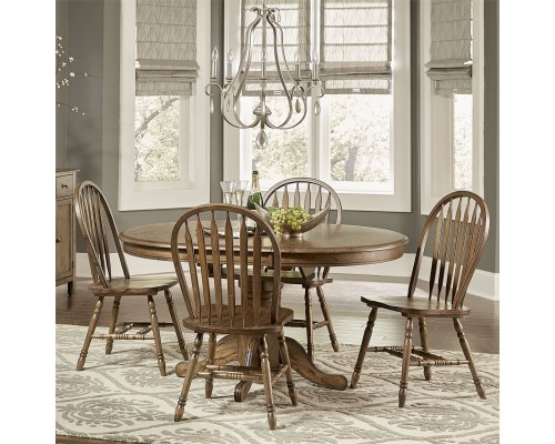 CAROLINA CROSSING PEDESTAL TABLE & 4 CHAIRS